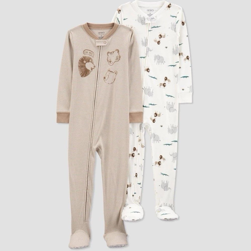 3T Carter's Just One You Toddler Boys' 2pk Snug Fit Cotton Animals & Striped NWT